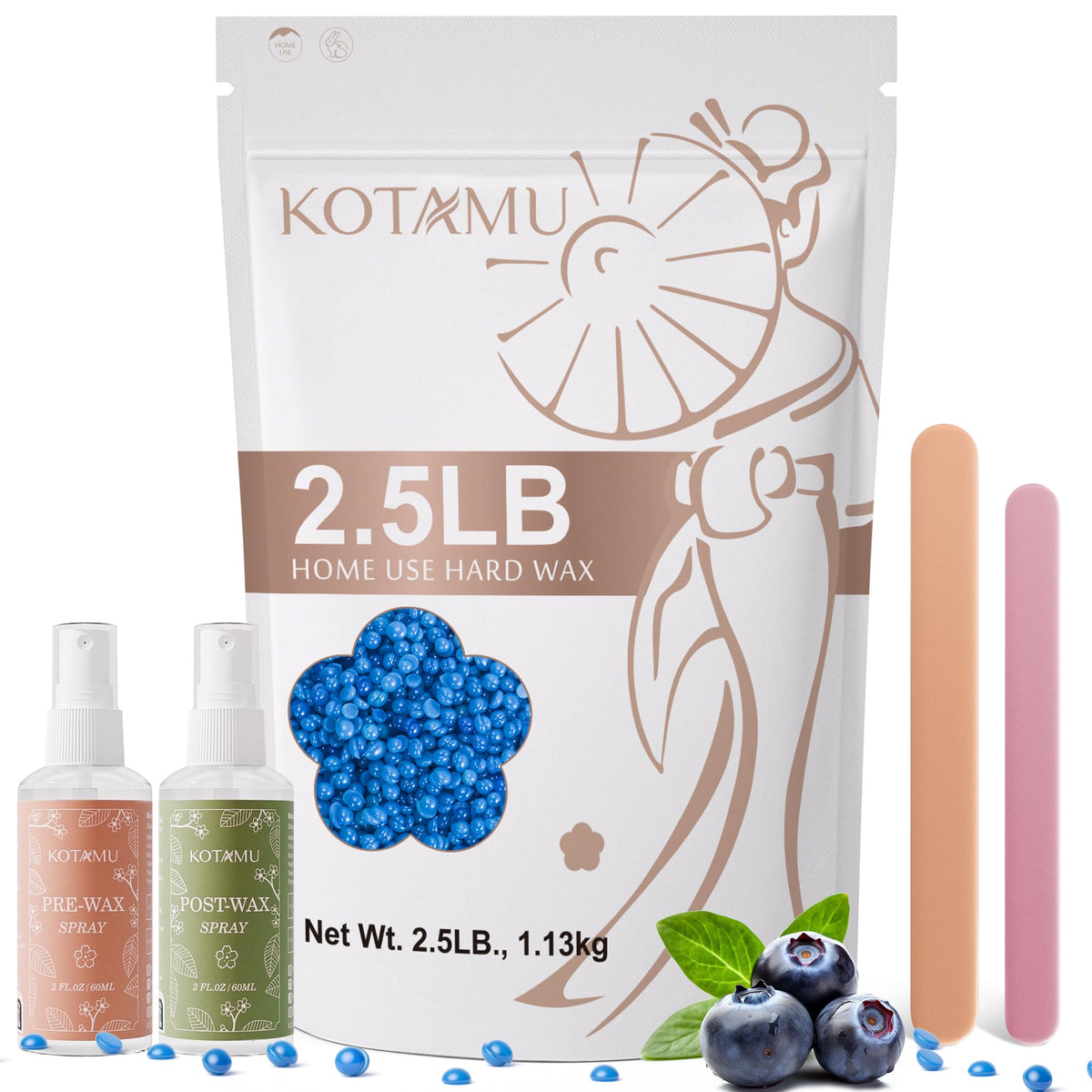 KOTAMU wax beads bottle setup for at-home waxing convenience