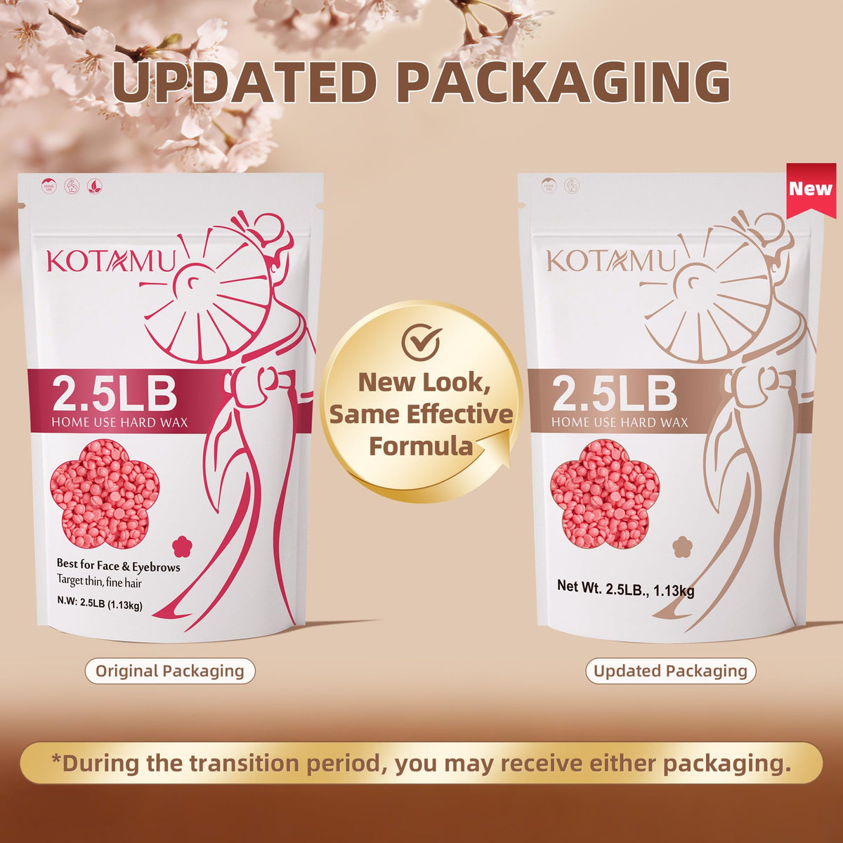 Kotamu wax beads melt evenly for smooth, comfortable use