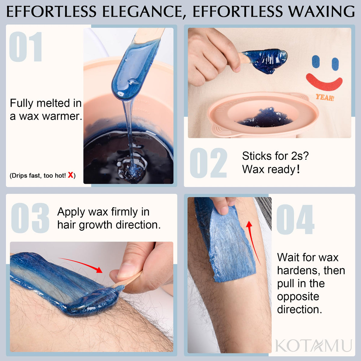 KOTAMU automatic keep‑warm feature keeps wax ready for use.