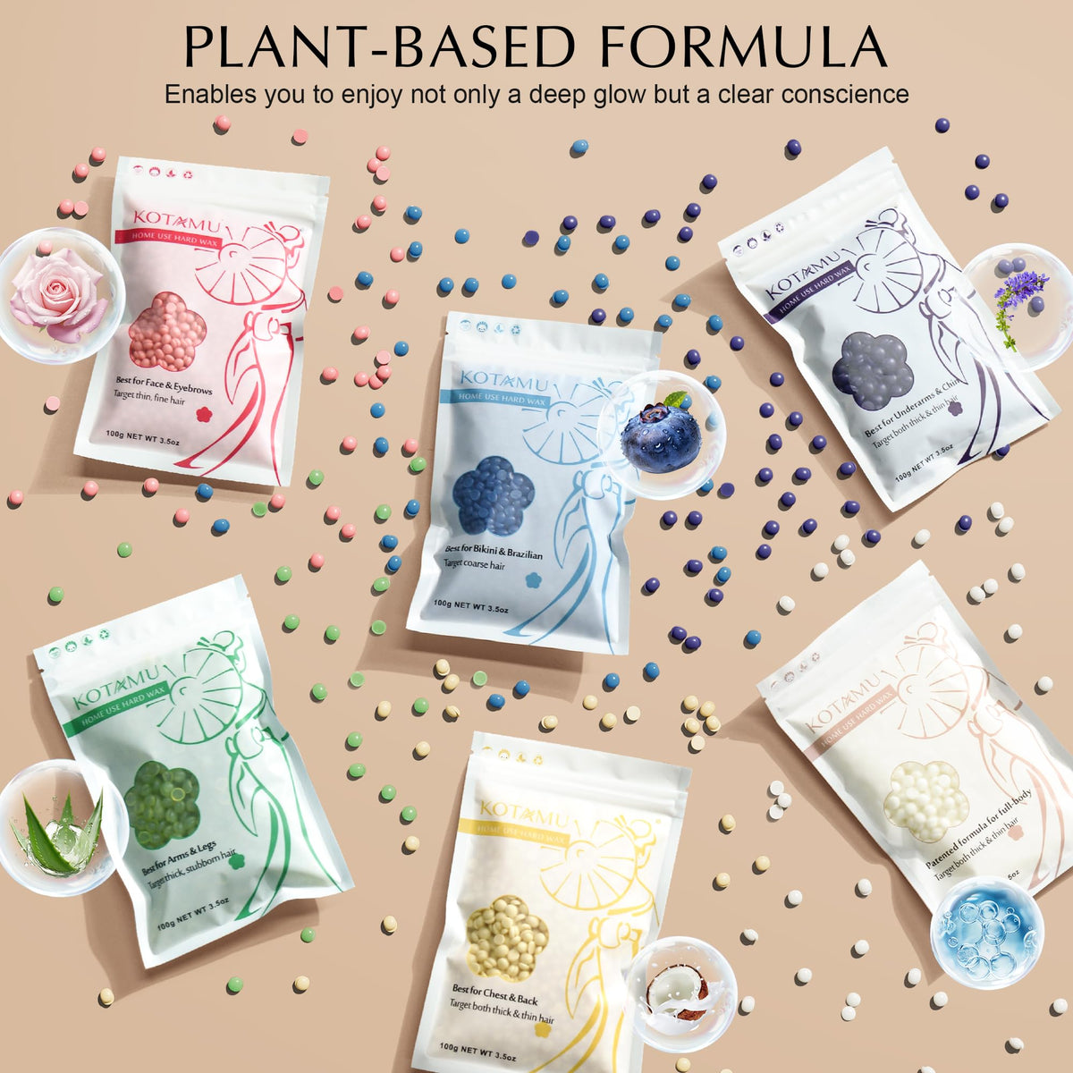 KOTAMU bikini-wax kit supports precise bikini-area waxing with comfortable results.