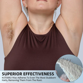 KOTAMU sensitive‑skin formula reduces redness for comfortable waxing.