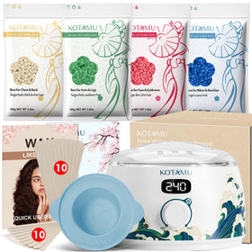KOTAMU wax warmer from the waxing kit for even heat during at‑home sessions.