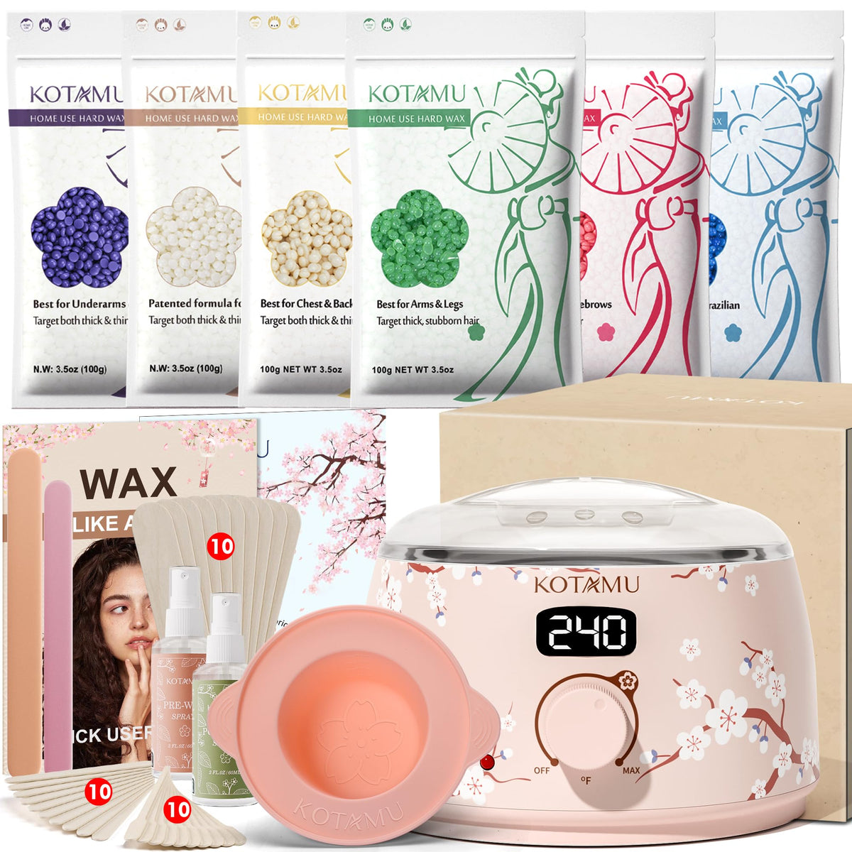 KOTAMU wax-warmer delivers salon-grade heat for consistent at-home waxing sessions.