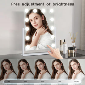 Kotdning lighted vanity mirror with touch controls offers memory function for consistent lighting.