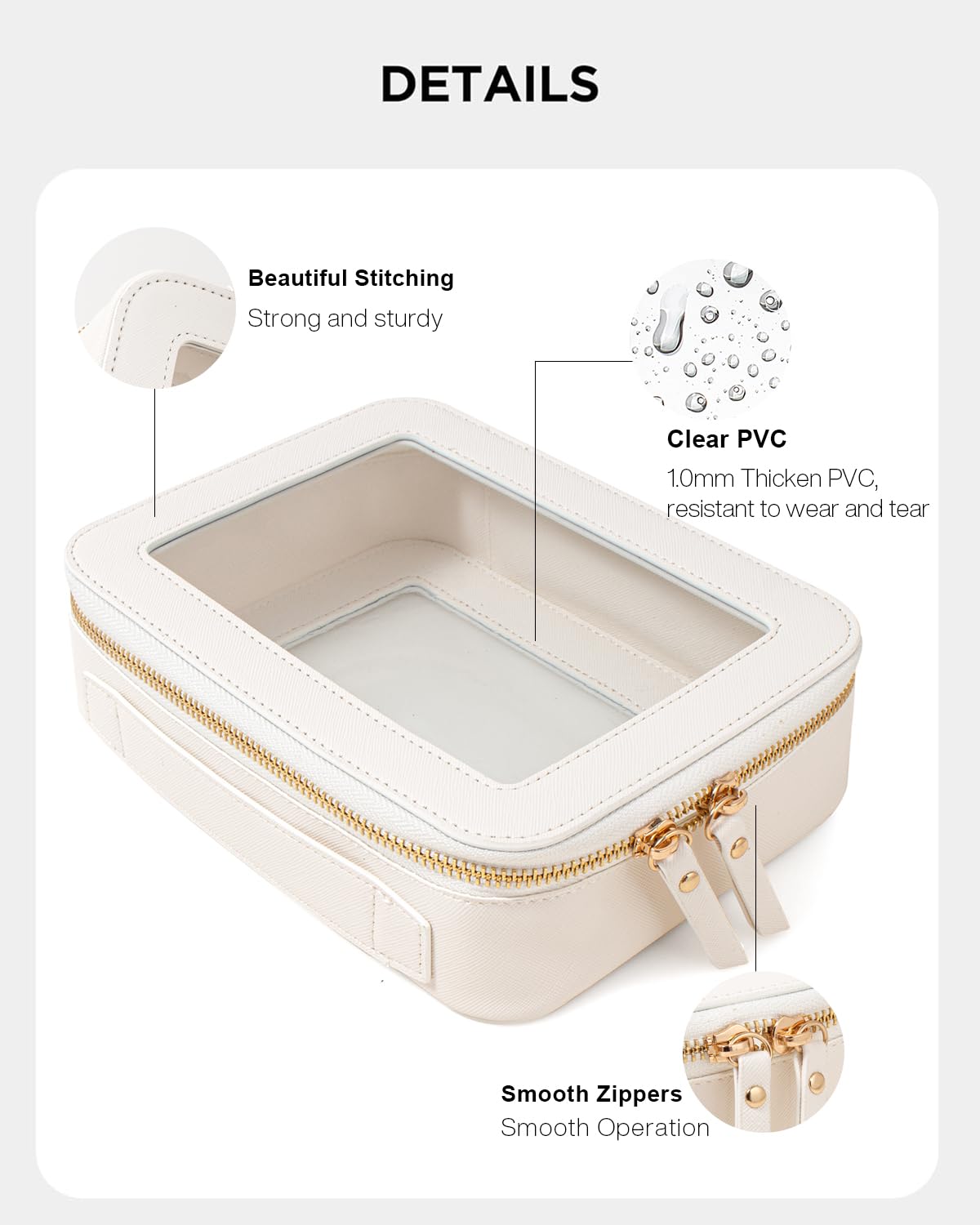 KOTORA Clear Makeup Bag Set large open view for easy item retrieval