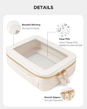 KOTORA Clear Makeup Bag Set large open view for easy item retrieval