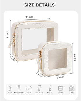 KOTORA Clear Makeup Bag Set large side view for organized travel
