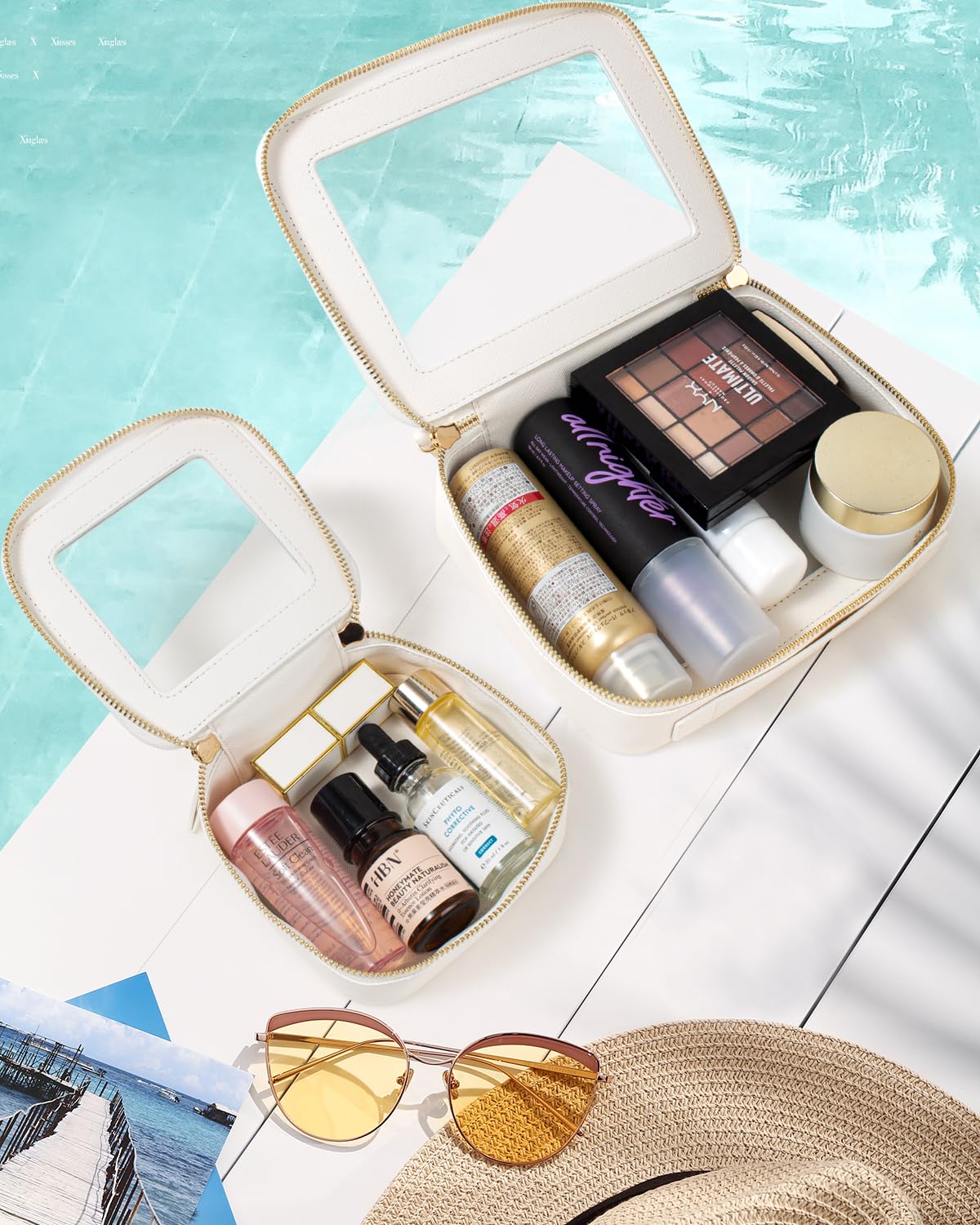 KOTORA Clear Makeup Bag Set mini side view for travel convenience