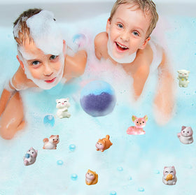 Animal toys hidden inside emerge as kids enjoy a playful surprise.