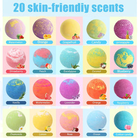 Kottke Gift Box Packaging bath bombs in a vibrant keepsake box.