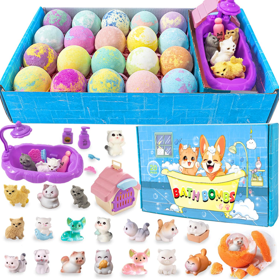 Kottke Kids Bath Bombs with Surprise Inside reveal a toy during bath for added excitement.