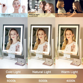 Kottova vanity mirror 14x12 with LEDs provides even illumination for step-by-step tutorials.