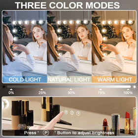 Kottova vanity mirror LED bulbs close up highlighting even illumination