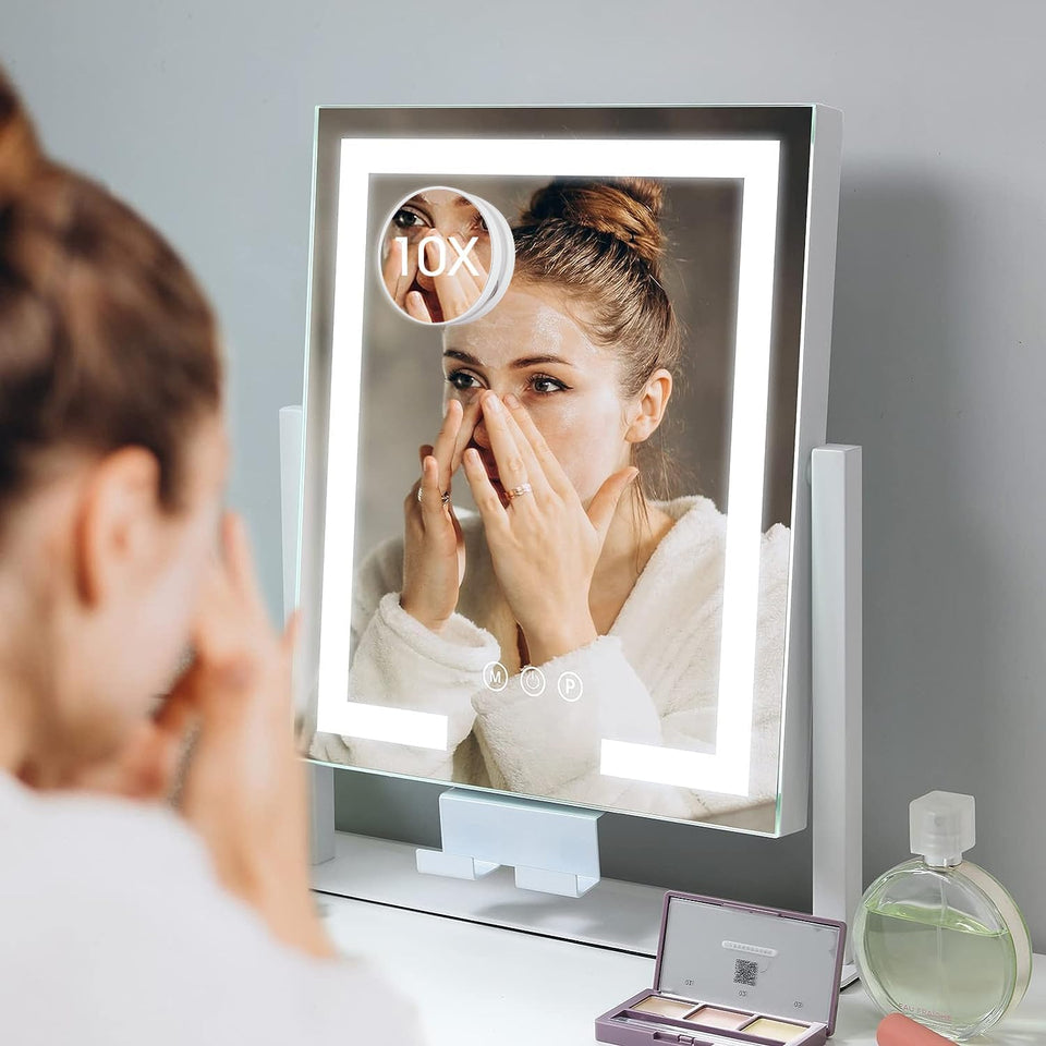 Kottova vanity mirror with lights showing adjustable color settings for precise makeup.