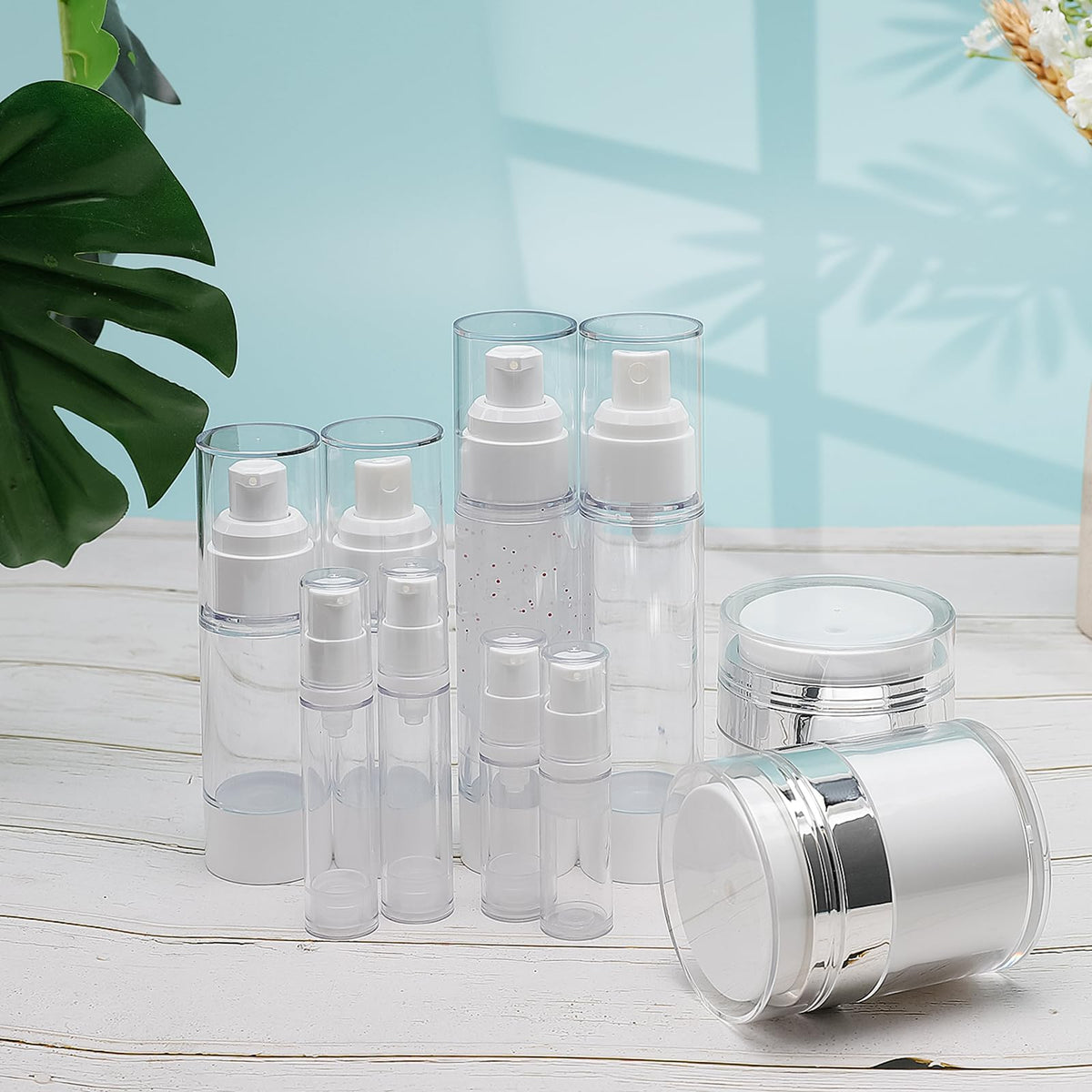 KOUWICH 1oz airless pump jar ideal for eye creams and travel touch-ups.