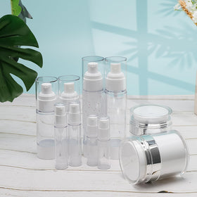 KOUWICH 1oz airless pump jar ideal for eye creams and travel touch-ups.