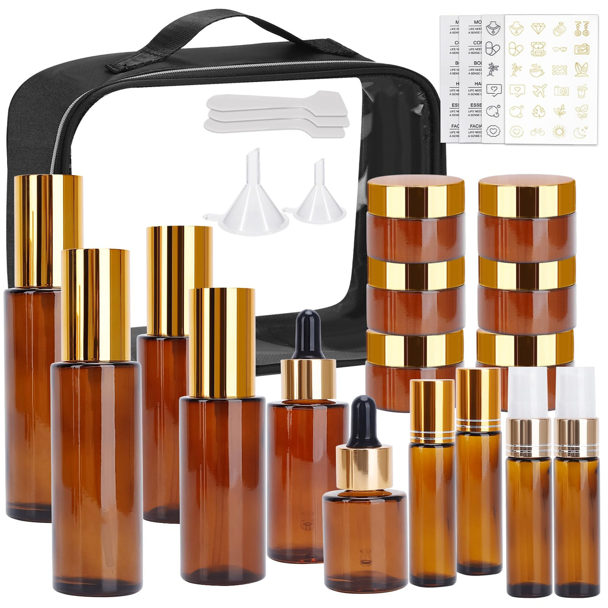 KOUWICH glass travel bottles collection for organized, leak-free toiletries