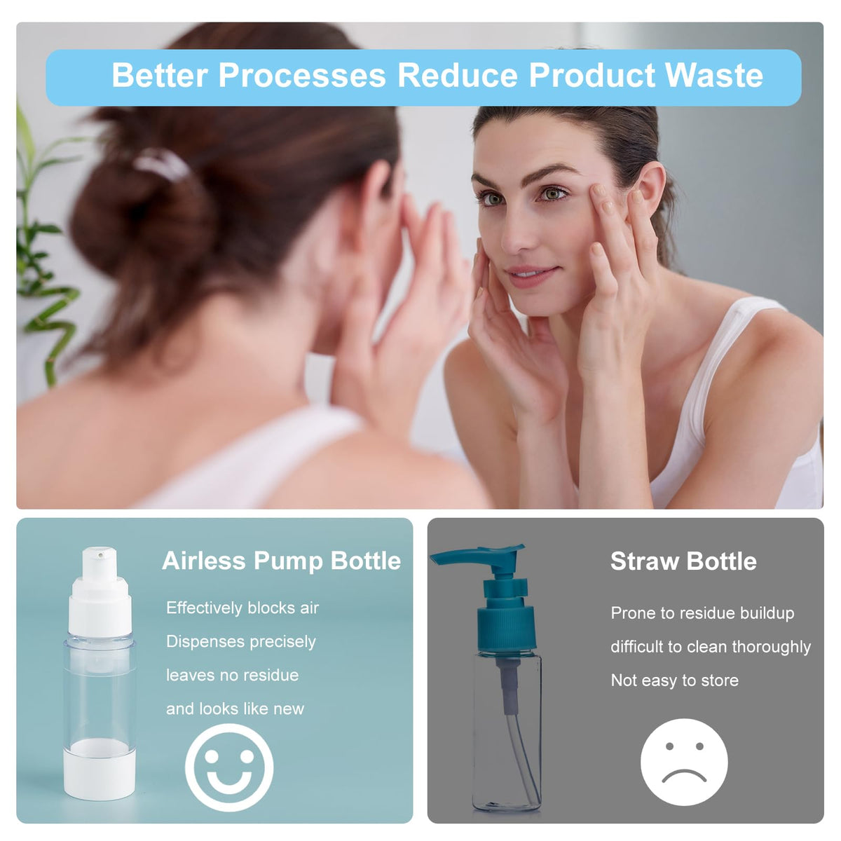 KOUWICH travel bottles compact set for toiletries with a leak-proof design.