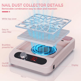 Kouzitop compact design fits small manicure tables in a compact profile