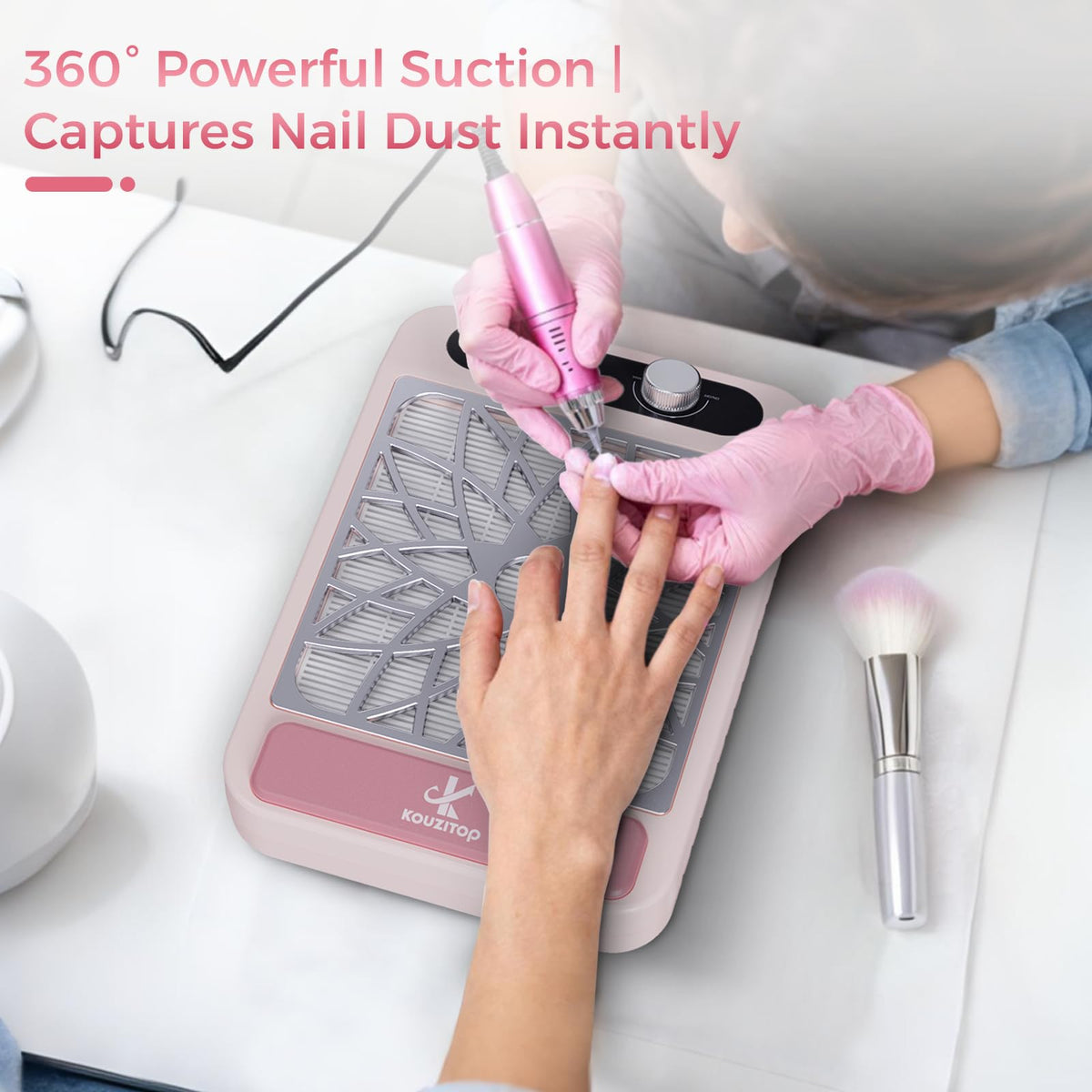 Kouzitop unit with three-speed settings for tailored suction during treatments