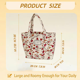 Kovewon floral corduroy tote as travel essential organizer