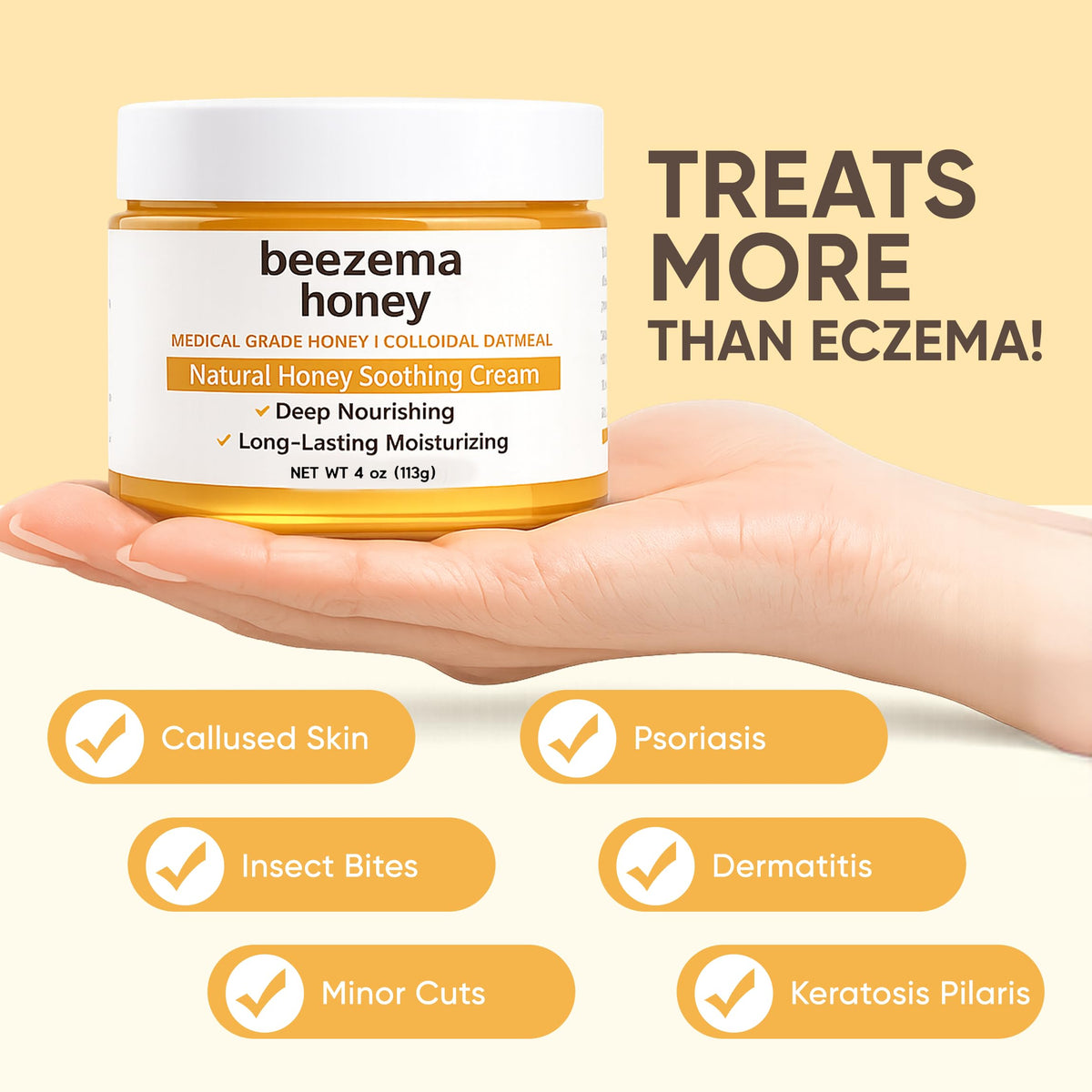 KOVGOCY Beezema honey cream applied on hands demonstrates rapid absorption.
