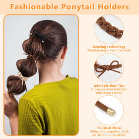 KOVOLITU colorful braided ties in 14 colors for versatile daily styling.