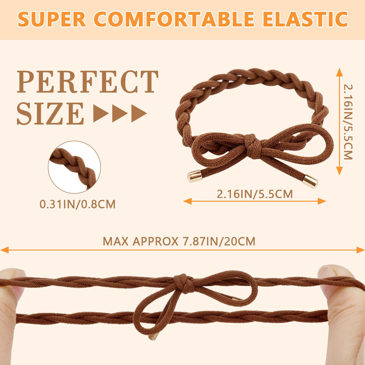 KOVOLITU soft woven elastic hair ties protect hair during removal.