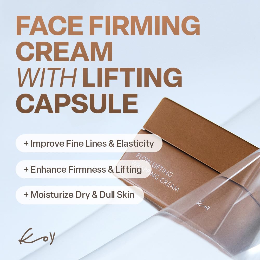 KOY Flow French lifting capsule close up suggests firmer plumper skin.