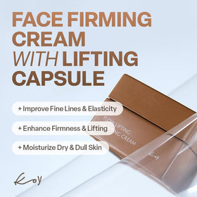 KOY Flow French lifting capsule close up suggests firmer plumper skin.