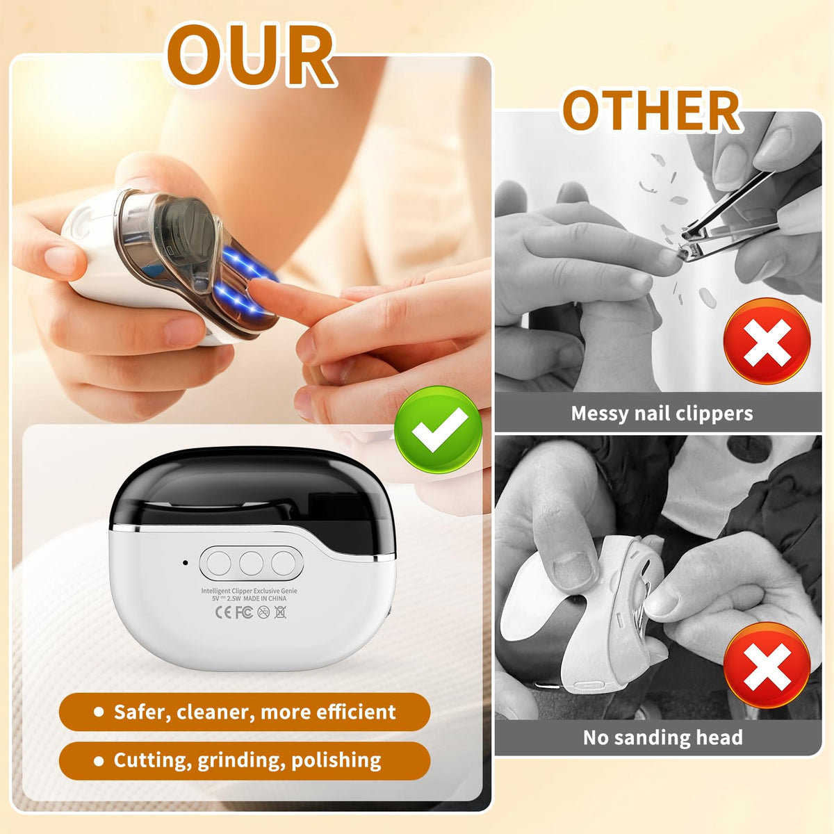 KOYIOOUADO three trimming speeds tackle soft or thick nails with ease