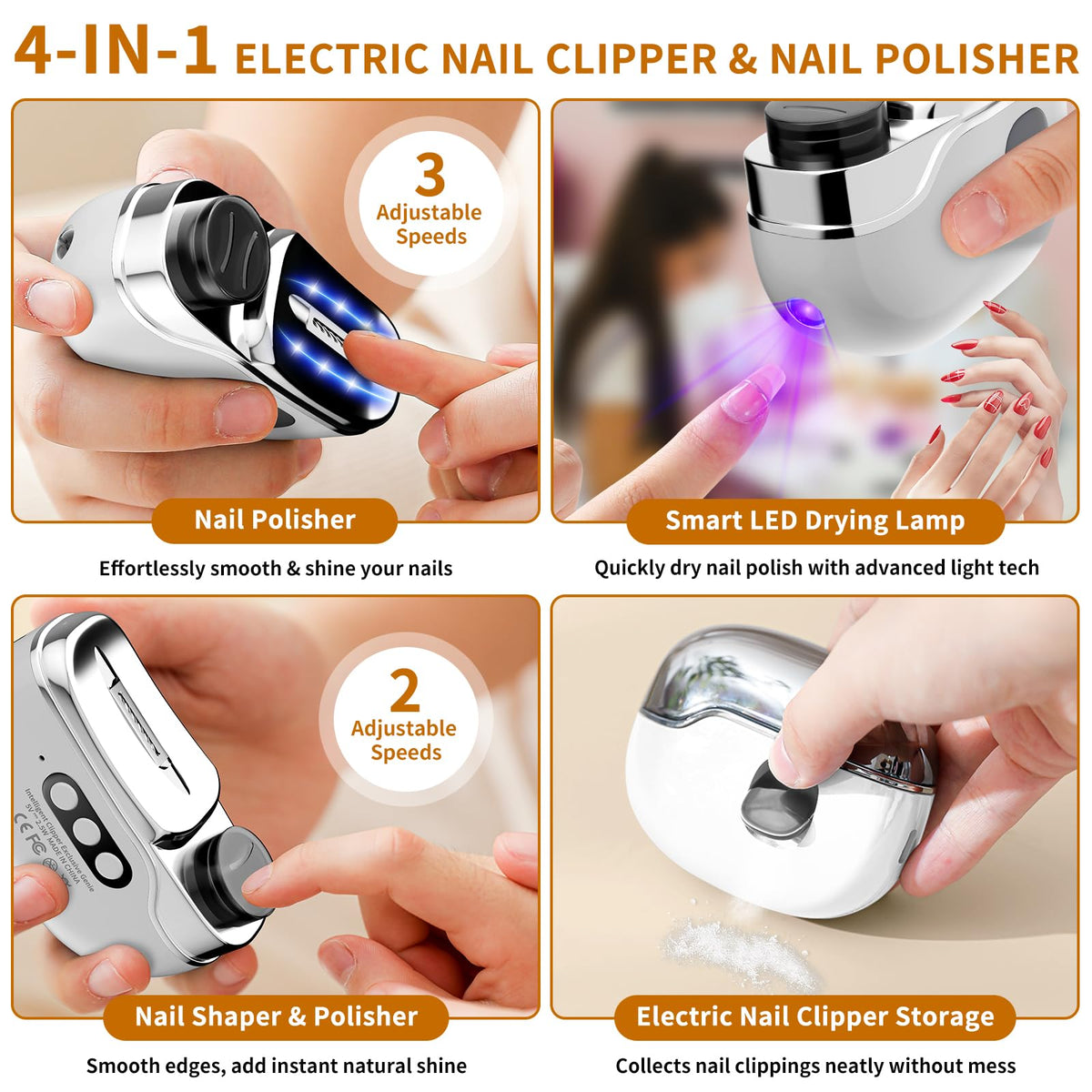KOYIOOUADO USB-C charging port powers the cordless nail care tool