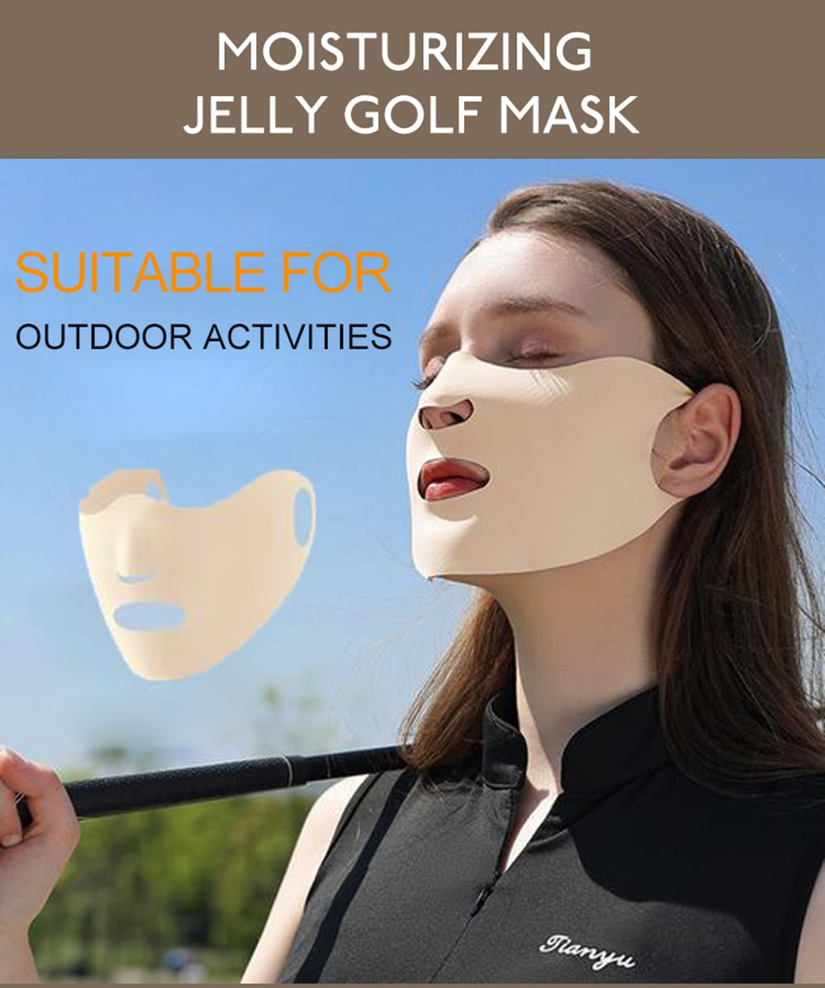 Koyzixm breathable jelly-sunscreen mask keeps skin cool and comfortable.