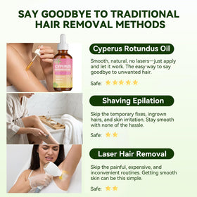 After waxing, skin shows soothing care from KPEBN oil.