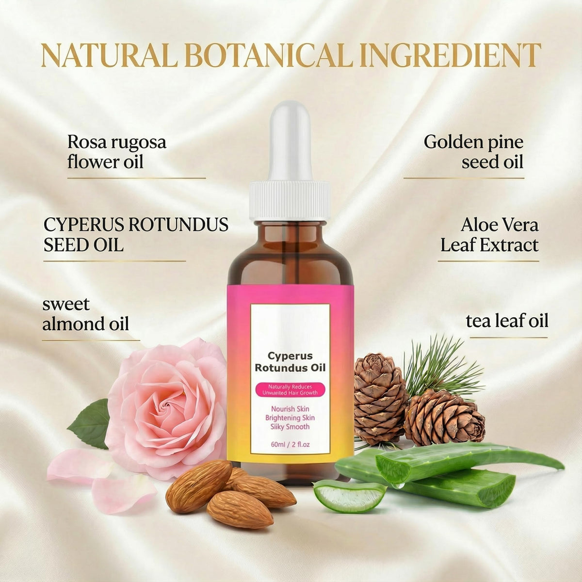 KPEBN Cyperus Rotundus Oil drop illustrating quick-absorb, non-greasy feel.