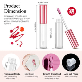 KPX 10ml empty lip gloss tubes with rubber insert for clean refills.