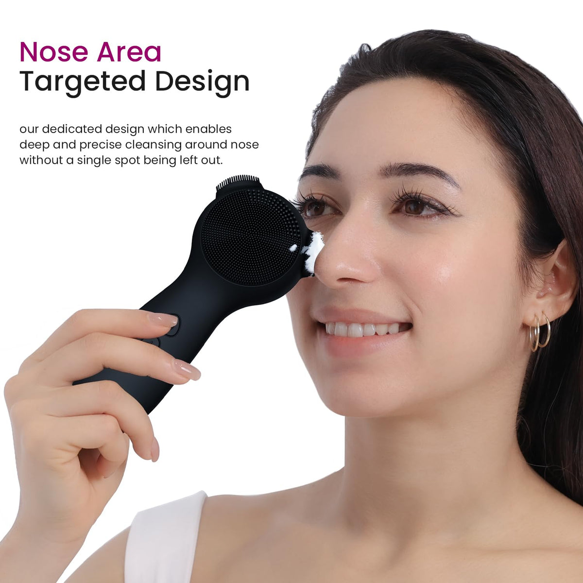 Kpyphm hot compress feature closeup demonstrates pore opening and product absorption aid.