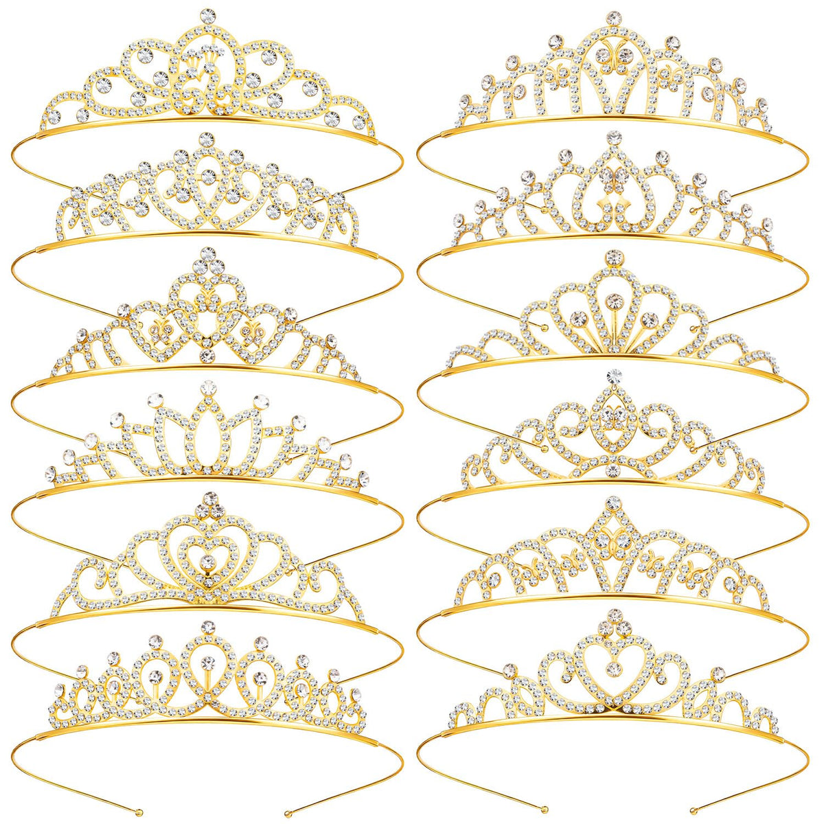 KQYSLXG crystal crown headband, elegant rhinestones for weddings.