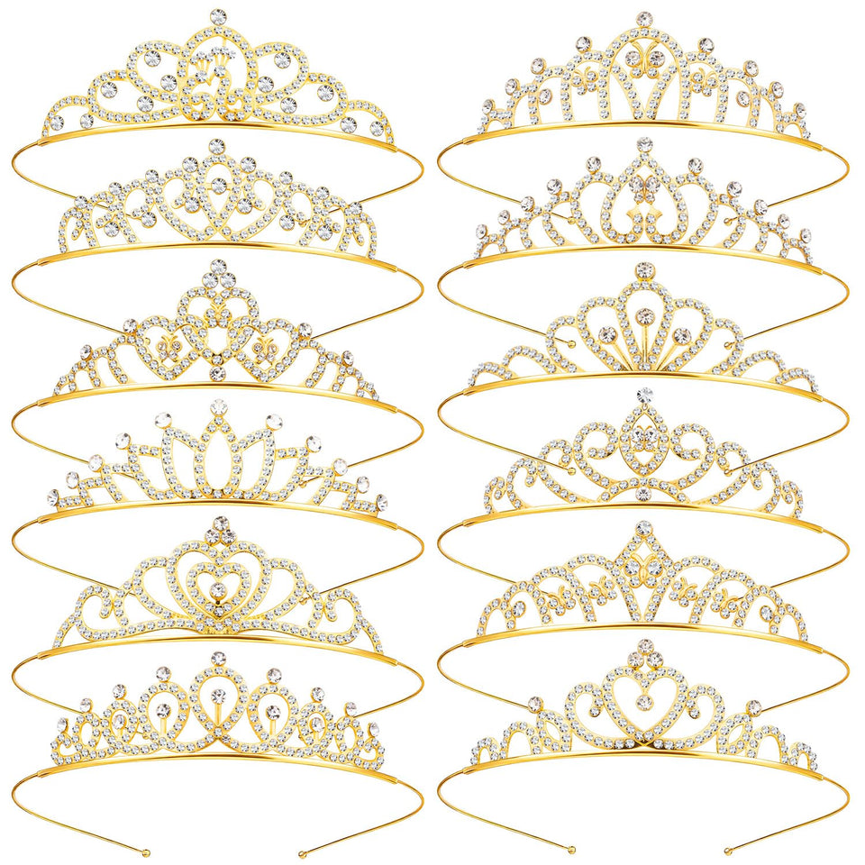 KQYSLXG crystal crown headband, elegant rhinestones for weddings.