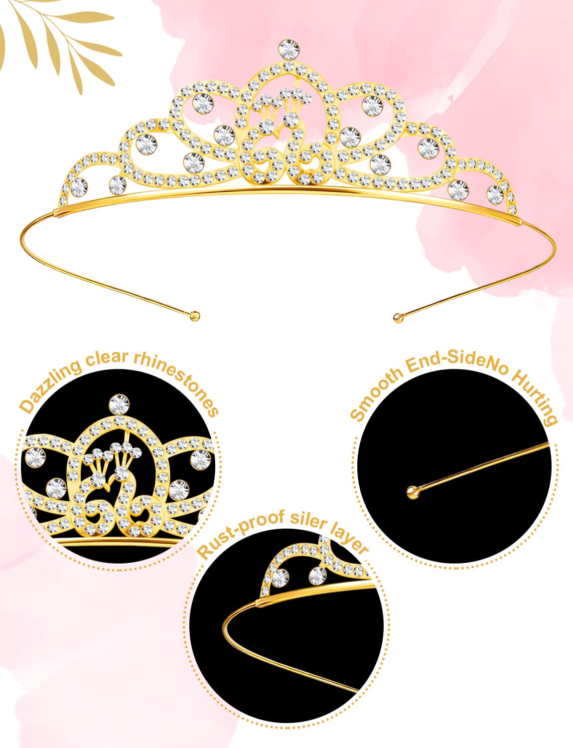 KQYSLXG rhinestone crown headband, intricate craftsmanship for dances.