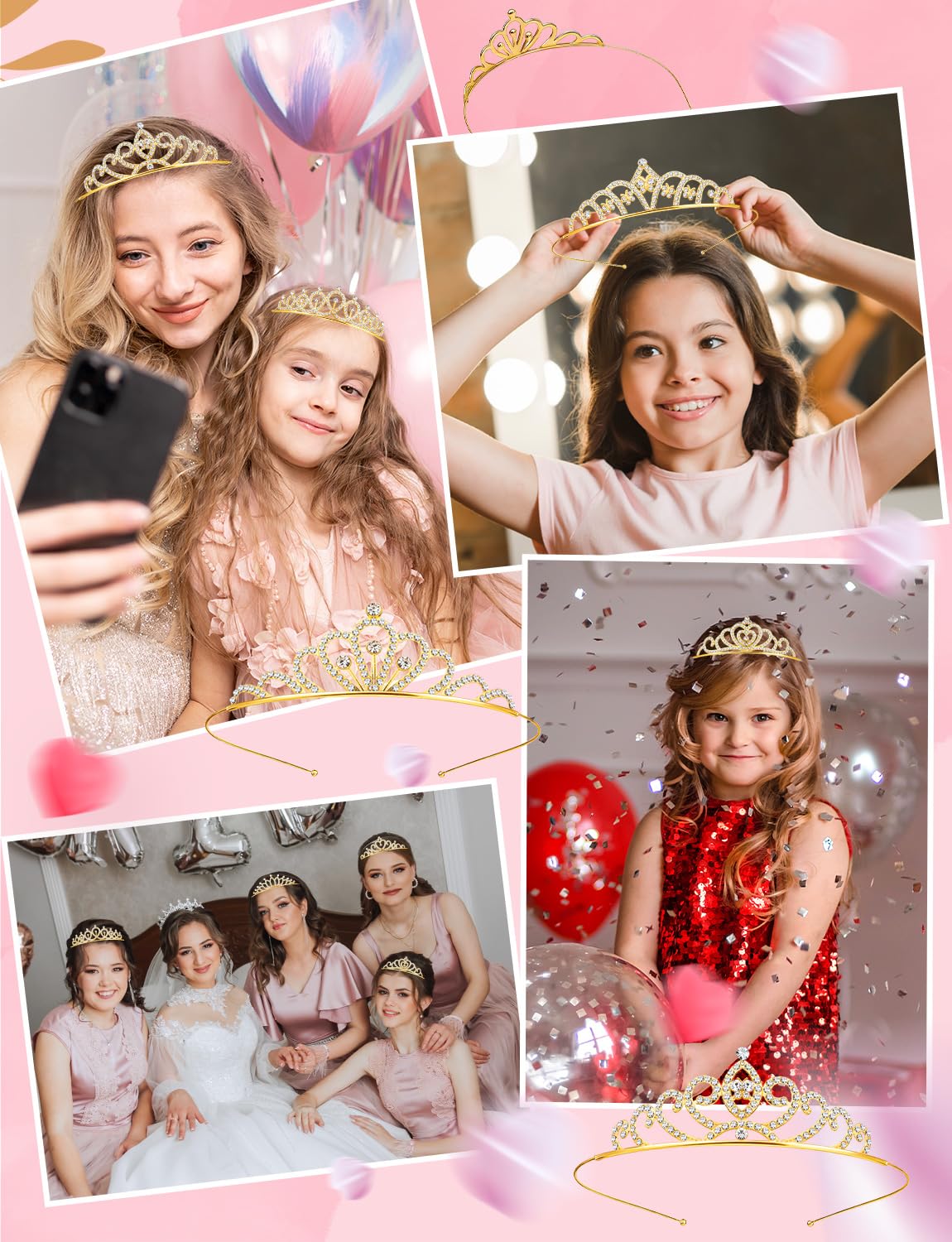 KQYSLXG princess headband, sparkling crown for celebration looks.