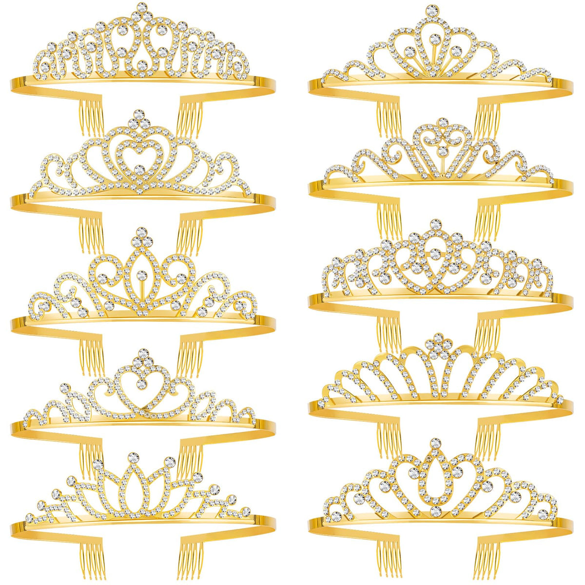 KQYSLXG crystal crowns headband closeup showing sparkling rhinestones for special occasions.