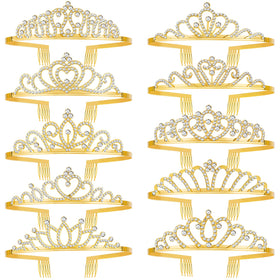 KQYSLXG crystal crowns headband closeup showing sparkling rhinestones for special occasions.