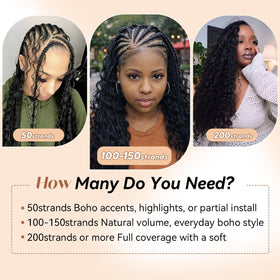 KRALER deep-wave crochet hair extensions 18in providing soft volume and minimal tangling