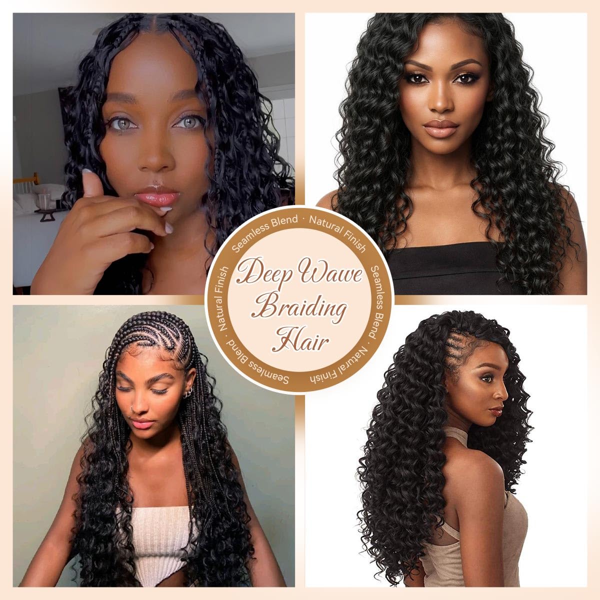 KRALER pre-separated crochet hair extensions 1b 18in for quick installation