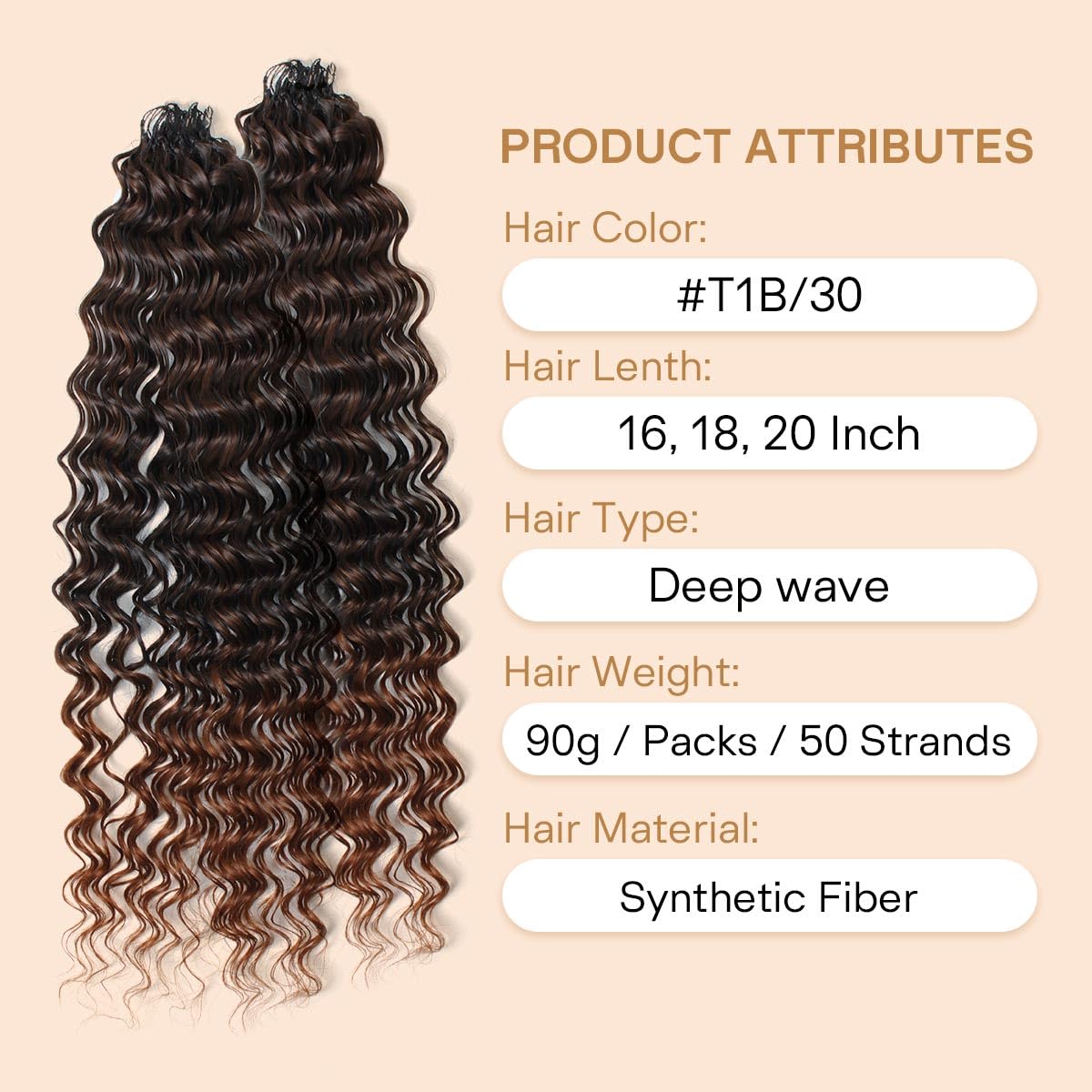 KRALER pre-separated crochet hair extensions color 4 18in for beginner-friendly setup