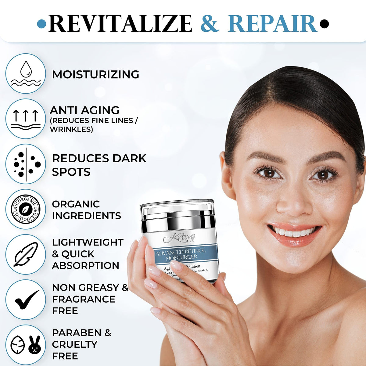 KRAVE IT fragrance-free cream bottle ideal for sensitive skin