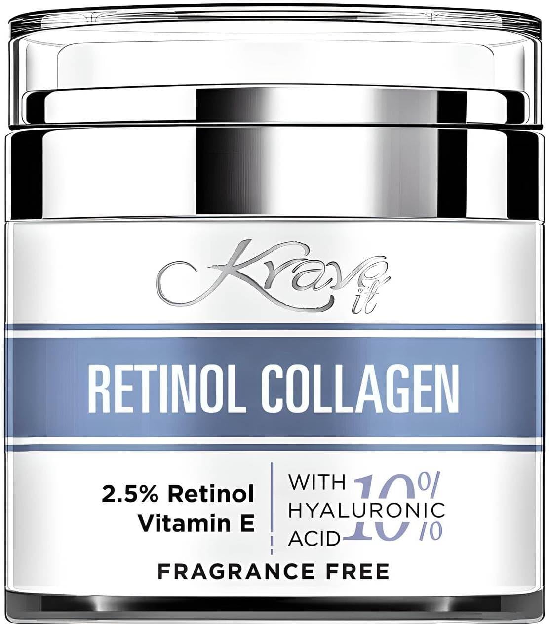 KRAVE IT Retinol Face Cream jar showing anti-aging potential for smoother skin