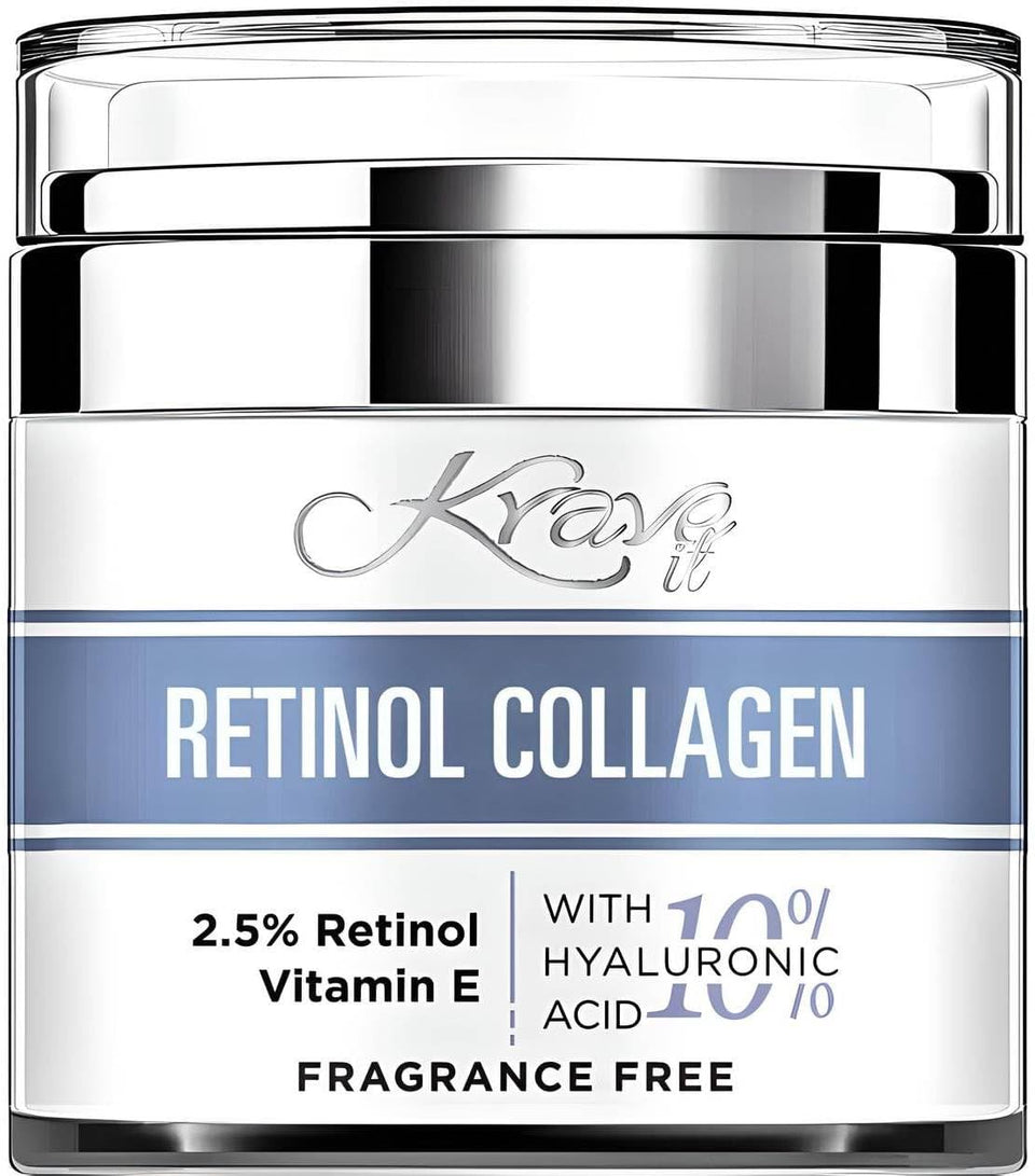 KRAVE IT Retinol Face Cream jar showing anti-aging potential for smoother skin