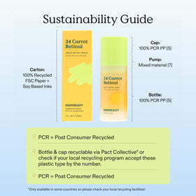 KraveBeauty 24 Carrot serum packaging front view highlighting fragrance-free formula